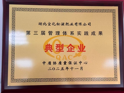 松滋肥業(yè)獲評管理體系實(shí)踐成果典型企業(yè)(圖1) 松滋肥業(yè)獲評管理體系實(shí)踐成果典型企業(yè)(圖1)